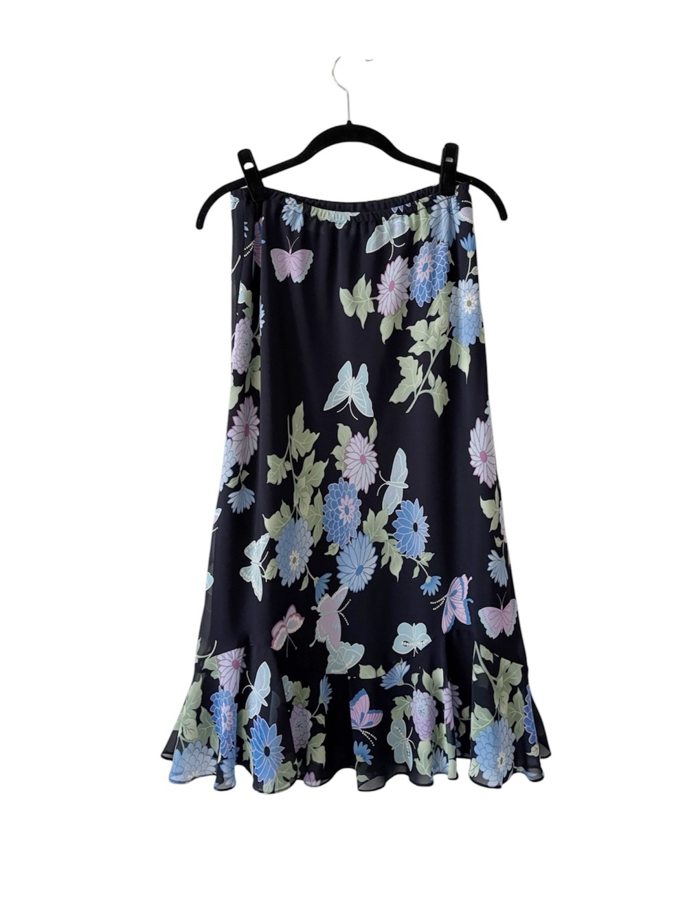 Vintage Y2K Butterfly Floral Midi Skirt Fairy Whimsy Cottage Boho S/M